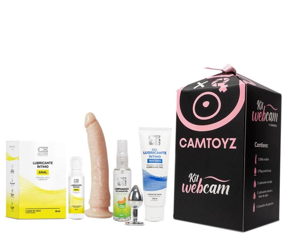 Kit Para Webcam Juguetes Sexuales Kit Erótico Dildo+ Plug+lubricante Neutro+limpiador+lubricante Anal